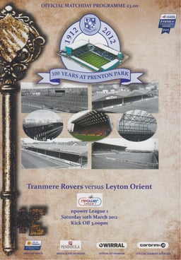 Tranmere Rovers v Leyton Orient Match Programme 2012-03-10